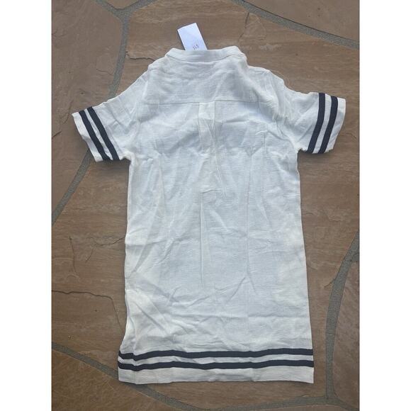 Mod Ref Womens Medium Dress Ivory Navy Stripe Short Sleeve Pullover NWT - Picture 3 of 4
